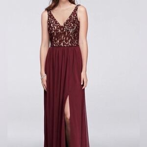 David’s Bridal Burgundy Dress